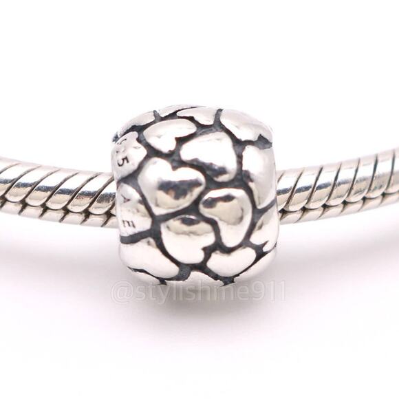 Authentic PANDORA Sterling Silver Multiple Hearts Charm - 790174 - Picture 1 of 12